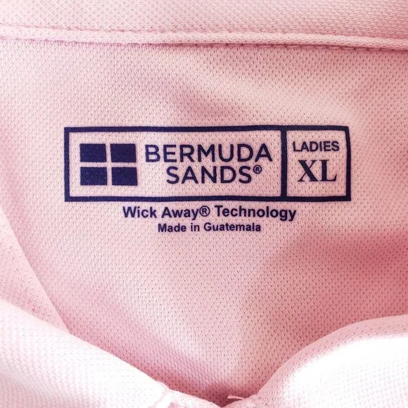 Bermuda Sands Golf Polo Women's Size XL Pink - Picture 5 of 7